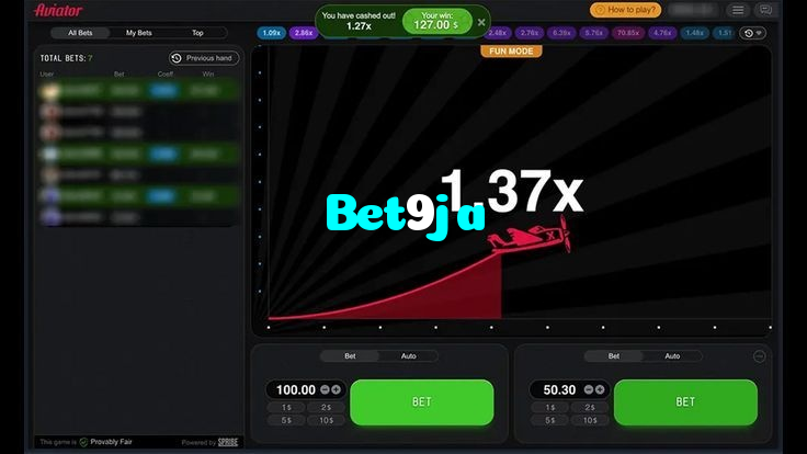 Bet9ja casino presented on mobile device in Pakistan with slots and live games